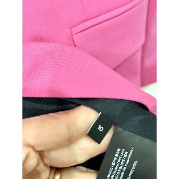 Theory Etiennette Good Wool Cutaway Single Breasted Suiting Blazer Pink Women 10 - Picture 6 of 6